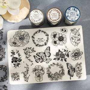 1 rollo de cinta Night Flower Series Plant Flower Theme Die-cut Tape Notebook Collage - Product Image 4