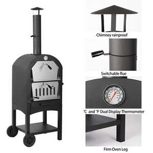 Уличная печь для пиццы, пицца, кемпинговая плита с 4 стальными грилями для пиццы - Product Image 2