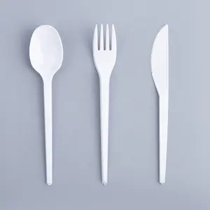 Cubiertos de plástico para llevar, cuchillo desechable de peso medio, cuchara, tenedor, PS 2,5g, gran oferta