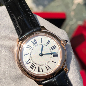 Montre mécanique automatique élégante et tendance, gravée avec un motif radial, cadran blanc, bracelet noir brillant, chronométrage précis - Product Image 3