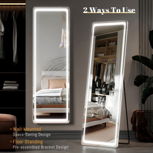 Trending LED Decorative Glass Metal Large Floor Mirror Customizable Modern Bedroom Living Room 3mm <b>Light</b> Dressing Furniture - Product Image 1