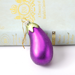 Giáng sinh trang trí Giáng sinh cây thủy tinh trang sức thân thiện với môi trường cà tím long lanh Rau Vườn thực phẩm thổi thủy tinh - Product Image 2