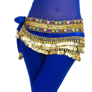 Mới đến belly dance vành đai nhung hip khăn nhảy múa váy bọc