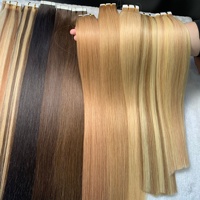 Extensions de cheveux humains vierges Slavic Hair Double Drawn, invisibles, à peau fine, en PU, sans couture, russes, à bandes adhésives
