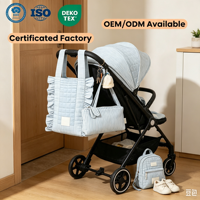 Sac de poussette matelassé en coton, organisateur universel pour poussette, sac fourre-tout multifonctionnel à volants pour maman, vente en gros