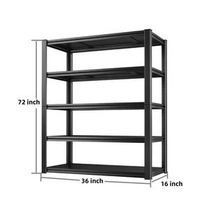 Utility Garage <strong>Warehouse</strong> <strong>Rack</strong> Heavy Duty <strong>Steel</strong> <strong>Metal</strong> Adjustable Boltless Shelving Storage Industrial 5 Tier Durable Black - Product Image 3