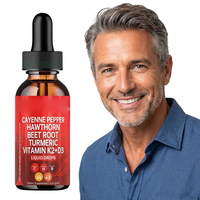 Huile de Capsaïcine Halal 60ml avec Hawthorne, Vitamine D3 K2, Betterave Biologique, Curcuma et Curcumine – Gouttes Liquides de Poivre de Cayenne pour les Cheveux