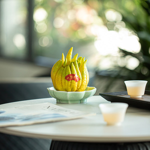 Plateau à fruits en céramique en forme de lotus, plat d'offrande en porcelaine pour cérémonie du thé, cadeaux - Product Image 3