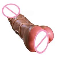 Godemiché 2-en-1 en silicone pour masturbation masculine, modèle pénis naturel, jouet sexuel pour femme, produits sexuels pour adultes, jouets sexuels