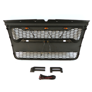 Kfz-Außen zubehör Offroad-Frontgrill Mattschwarzer Kühlergrill mit Licht leiste Passend für <span class=keywords><strong>Ford</strong></span> Explorer 2006-2010 - Product Image 4