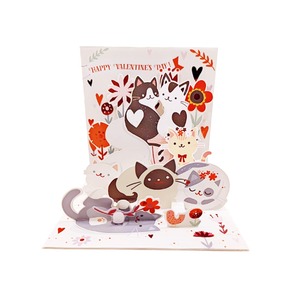 Tarjeta de felicitación emergente de gato bonito, regalo de feliz cumpleaños, tarjeta de bendición para niñas, hecha de papel de calidad con impresión Offset - Product Image 1