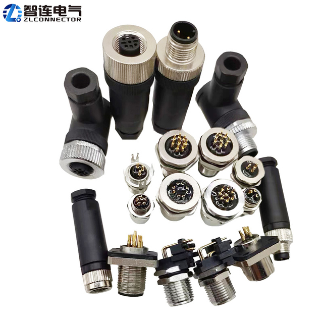 Industrial IP67 M8 M12 M16 M23 Waterproof Assembly Male Female Plug 3 4 5 6 8 12Pin Cable Wire Circular Waterproof M12 Connector