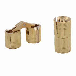 Bisagras ocultas de una sola sección de cobre M8 M10 M12 M14 M16 M18 M24 para montaje empotrado con superficie dorada para muebles - Product Image 4