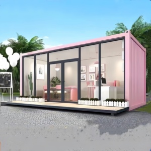 บ้านเคลื่อนที่หรูหราขนาด 20 ฟุต บ้านสำเร็จรูปขนาดเล็ก บ้านคอนเทนเนอร์แบบพกพา สำหรับร้านค้าปลีก โรงเรียน บ้านไร่ โรงงาน - Product Image 4