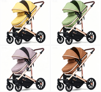 Poussette bébé 3-en-1 en alliage d'aluminium, style européen, légère, certifiée EN1888 ASTM, capacité de charge de 15 kg, portable et élégante pour nouveau-né