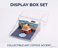 Bloc-notes cube personnalisé gravé au laser 3D, design de bâtiment traditionnel, feuilles mobiles, cadeaux d'entreprise, blocs de construction pour prise de notes