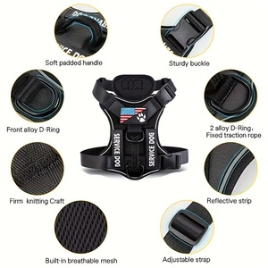 小型犬、中型犬、大型犬用の反射調整可能なソフトオックスフォード犬用ベストハーネス、5個のパッチ付きで簡単にコントロールできます。 - Product Image 2