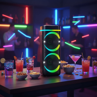 Haut-parleur portable haute puissance 30-50W pour extérieur, lumières RGB, microphone DJ sans fil, carte FM TF, batterie 3600mAh, télécommande TWS