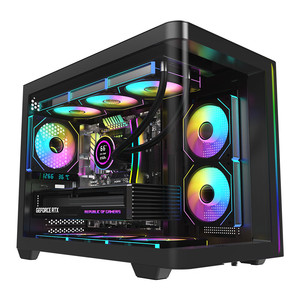 เคสคอมพิวเตอร์ตั้งโต๊ะ AOC CG355 สีดำ MATX รุ่น Seaview Room แบบ All-in-one กระจกโค้งแนวตั้ง พอร์ต USB 3.0 ด้านหน้า รองรับเมนบอร์ด <span class=keywords><strong>M</strong></span>-<span class=keywords><strong>ATX</strong></span> และ <span class=keywords><strong>MINI</strong></span>-<span class=keywords><strong>ITX</strong></span> - Product Image 1