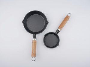 Poêle à frire en fonte antiadhésive à double usage (ménager et camping), pour cuisinière à gaz, fond plat, pour faire fondre le beurre, capacité 1-2L - Product Image 3