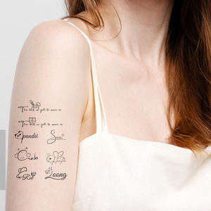 Nouveau <span class=keywords><strong>texte</strong></span> lettre ligne jus de plantes autocollants de <span class=keywords><strong>tatouage</strong></span> pour garçons et filles demi autocollants de <span class=keywords><strong>tatouage</strong></span> permanents pour les bras - Product Image 5