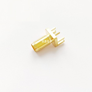 ขายึดเสาอากาศ RF รุ่น SMA-KE แบบมุมฉาก 11 เกลียว ชุบทอง หัวต่อแบบตัวเมีย ระยะห่างระหว่างเกลียว 1.6 มม. เกลียวนอก รูใน พร้อมน็อต - Product Image 1
