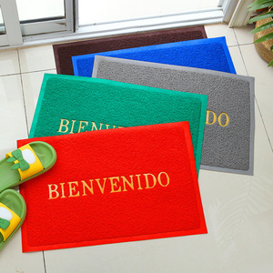 <b>Custom</b> Embroidered <b>Doormat</b> Bienvenido Polyester Rectangle Indoor Welcome Mat Factory Wholesale - Product Image 1