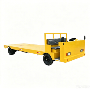 Chariot de transport électrique à plateau plat robuste avec pneus arrière doubles, taille personnalisée, éclairage LED, tableau de bord numérique, chariot de transport de matériaux d'usine - Product Image 4