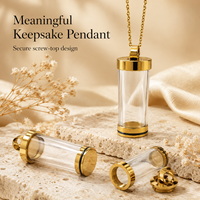 Petit pendentif bouteille d'eau bénite, amulette religieuse, support de parchemin de prière, terre sainte, relique chrétienne