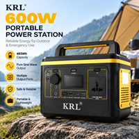 Station d'alimentation portable 600W, batterie LiFePO4 493Wh, générateur solaire 600W de pointe, onde sinusoïdale pure pour la maison, le camping et les camping-cars