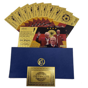Stella del calcio <span class=keywords><strong>Franz</strong></span> Beckenbauer carta Souvenir Sport placcato oro carta commemorativa calcio 24k lamina d'oro placcato banconota - Product Image 4