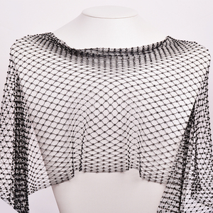 SS8 <strong>Crystal</strong> Glass Rhinestone Fishnet <strong>Elastic</strong> Net Stockings Rhinestone Fabric Mesh Black <strong>Crystal</strong> <strong>Trim</strong> for DIY Crafts - Product Image 4