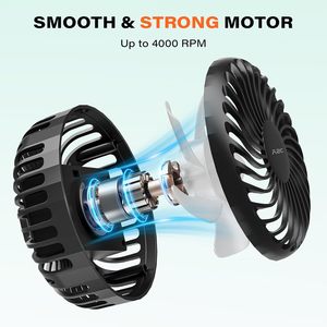Ventilador Portátil Recargable <span class=keywords><strong>A2C</strong></span> con Base Magnética, 3 Velocidades, 4000 RPM, Flujo de Aire Potente, Compatible con Carritos de Golf y Cruceros - Product Image 4
