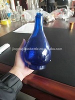 Maßgefertigte Himmelblau Gefärbte 200ml 375ml 500ml 750ml Runde Glasflaschen Leere Klare Mattierte Glaswodkaflasche für Spirituosen