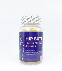 กัมมี่เสริมสะโพกและบั้นท้าย ยี่ห้อ OEM ผลิตภัณฑ์เพื่อสุขภาพสำหรับผู้หญิง 60 เม็ด วีแกน ผลิตจากส่วนผสมจากธรรมชาติ - Product Image 1