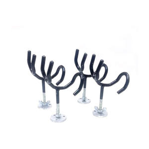 Porte-canne à pêche en acier noir avec revêtement de surface, 25 degrés, avec tige de 4 pouces et base de montage, état d'occasion - Product Image 4