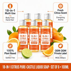 Savon liquide pur à l'huile de coco et à l'huile d'olive <span class=keywords><strong>18</strong></span> en 1, multi-usages pour le corps, le visage et les mains, 100 ml, OEM ODM - Product Image 4