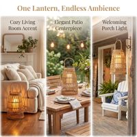 Lampe suspendue décorative style osier pour maison d'hôtes et salon de thé, lampe à bougie en cire, créativité de style rustique