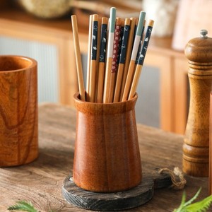 Acacia Wood Utensil Holder Set 6-7.9in Multipurpose <b>Kitchen</b> <b>Storage</b> Eco-Friendly Organizers - Product Image 3