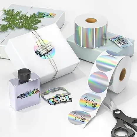 Logotipo personalizado impresión láser etiquetas Arco Iris reflectante holograma pegatina adhesivo efecto láser pegatina