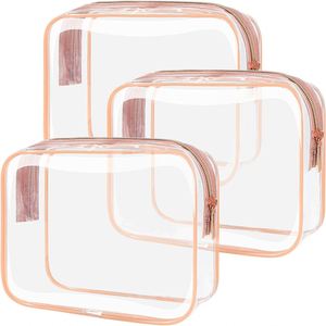 Waterproof Travel Organizer <b>Bag</b> Wholesale Price Pvc Zipper <b>Toiletry</b> Cosmetic <b>Bag</b> Custom Size Logo <b>Clear</b> Makeup <b>Bag</b> for Women - Product Image 1
