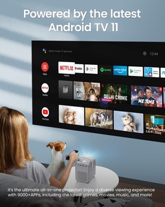 2024 Mới Nhất Tự Động Tập Trung Kín Android 11 Hệ Thống Truyền Hình 2 + 16G Kép Wifi 6 Máy Chiếu Có Bản địa 1080P Rạp Chiếu Phim Gia Đình 4K Video Chiếu - Product Image 3