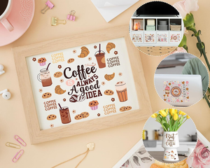 Wholesale UV Printing DTF Cup Wrap 4 <b>Sheets</b> Waterproof Customized Coffee Milk Tea Cake Ice Cream Transfers - Product Image 6