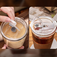 Personnalisé 450ml Jus Café Matcha Eau Potable Verre Sipper Tumbler Bouteille avec Paille 15oz Detox Limonade Tasse de Voyage Sippy Tasses