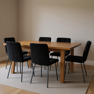 <b>Black</b> Velvet <b>Metal</b> <b>Dining</b> <b>Chairs</b> Set Of 4 Modern Tufted Upholstered Home Furniture - Product Image 2