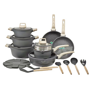 Juego <span class=keywords><strong>de</strong></span> Cocina Saludable <span class=keywords><strong>de</strong></span> Granito Avanzado <span class=keywords><strong>de</strong></span> 22 Piezas: Vaporera <span class=keywords><strong>de</strong></span> 18 cm, Ollas para Sopa <span class=keywords><strong>de</strong></span> 20-28 cm y 6 Utensilios con Protectores <span class=keywords><strong>de</strong></span> Ollas - Product Image 2