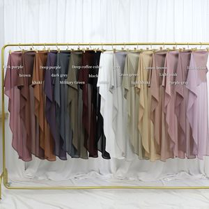 Écharpe enveloppante confortable en lin et mousseline de soie, couleur unie, foulard à enfiler pour femme, idéale pour le printemps - Product Image 1