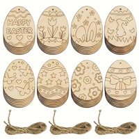 Neue Oster-Holz-Ei-Teile Dekorative Basteleien Kinder-DIY Handbemalte Dekorationen Feiertagsanhänger Hängende Ornamente Individuell Anpassbar