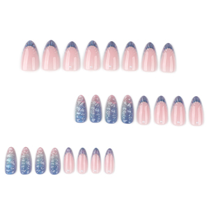 เครื่องกดเล็บแบบสั้น24ชิ้นแบบหรูหราขนาดใหญ่ลายเกล็ดปลาไข่มุก - Product Image 3