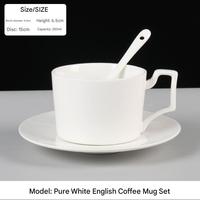 Klassisches Weißes Porzellan Kaffeetassen- und Untertassen-Set für Hotel Catering Restaurant Nutzung